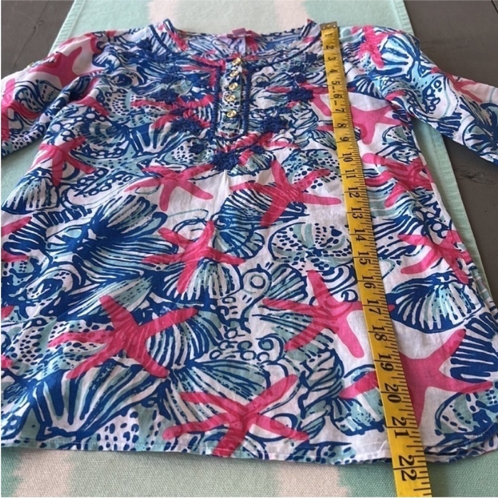 Lilly Pulitzer Atlee Tunic Dress She She Shells Print Cotton Girls Small - Picture 12 of 13